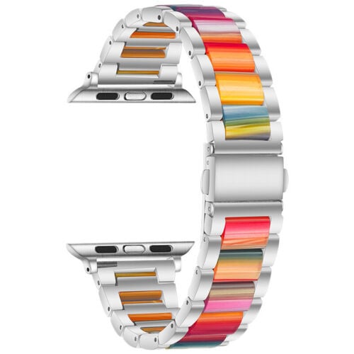 apple-watch-stalen-resin-band-zilver-kleurrijk-2