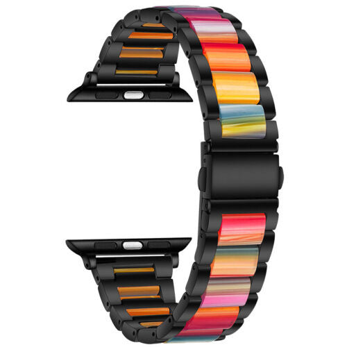 apple-watch-stalen-resin-band-zwart-kleurrijk-2