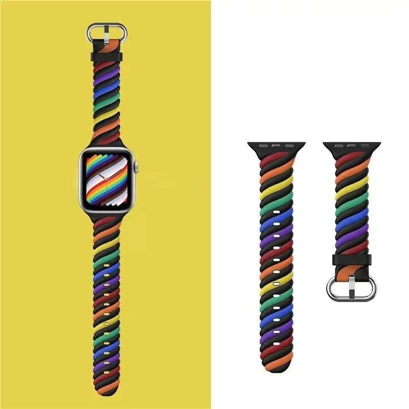 apple-watch-twisted-siliconen-bandje-regenboog-1