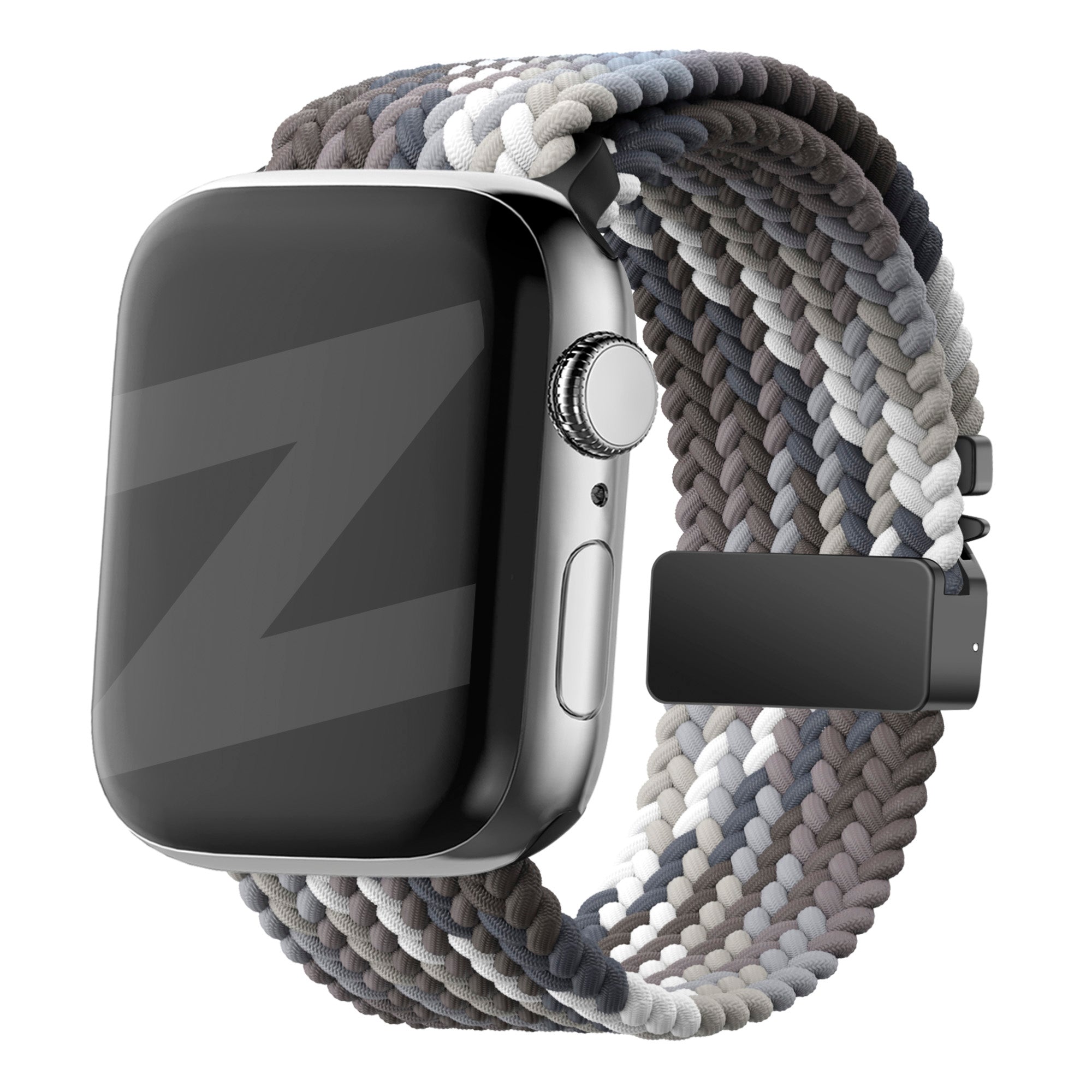 apple watch braided strap with parachute buckle mandala black