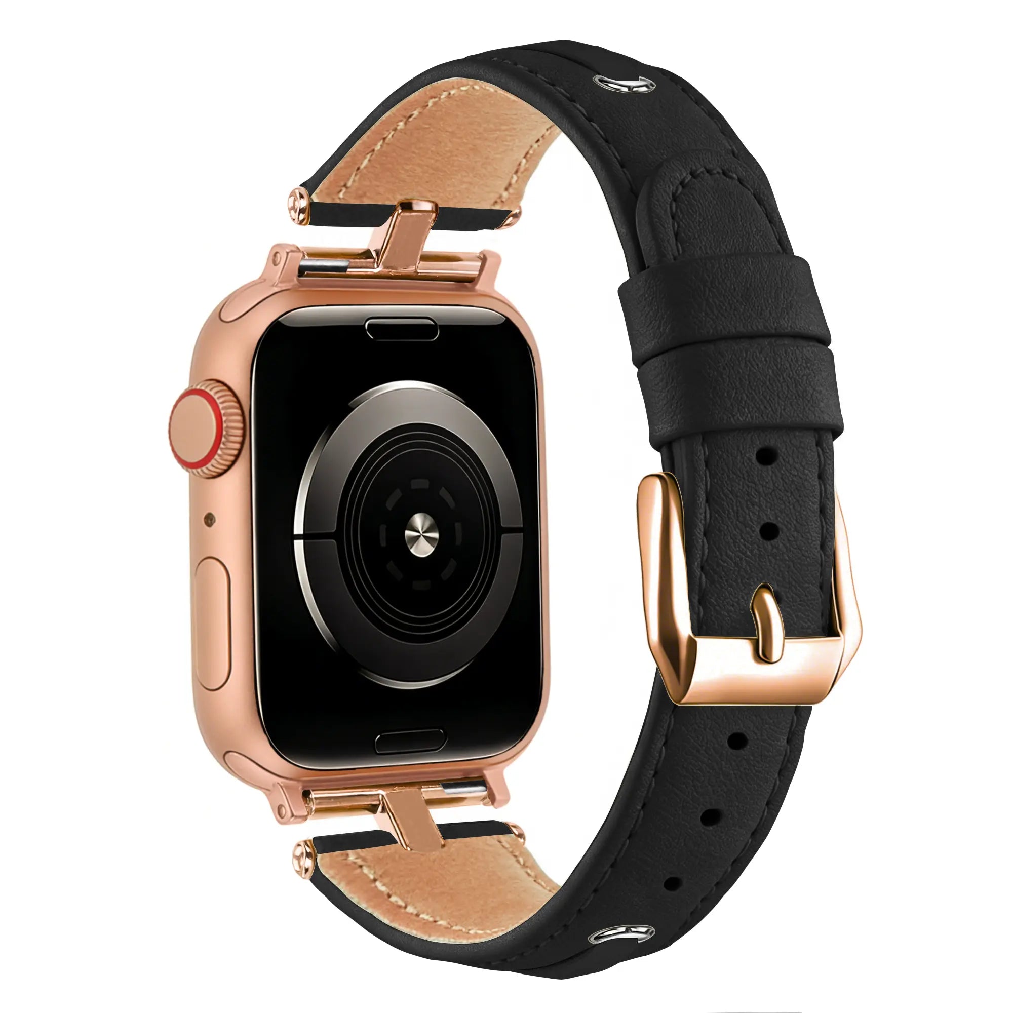 Bandz Apple Watch Leather Strap 'T-Belt' (Black)