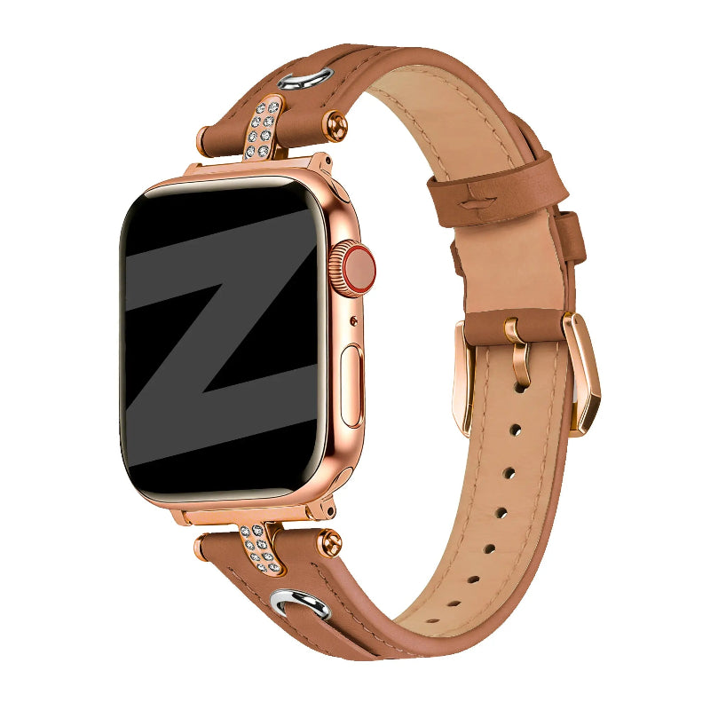 apple watch leather band t belt brown