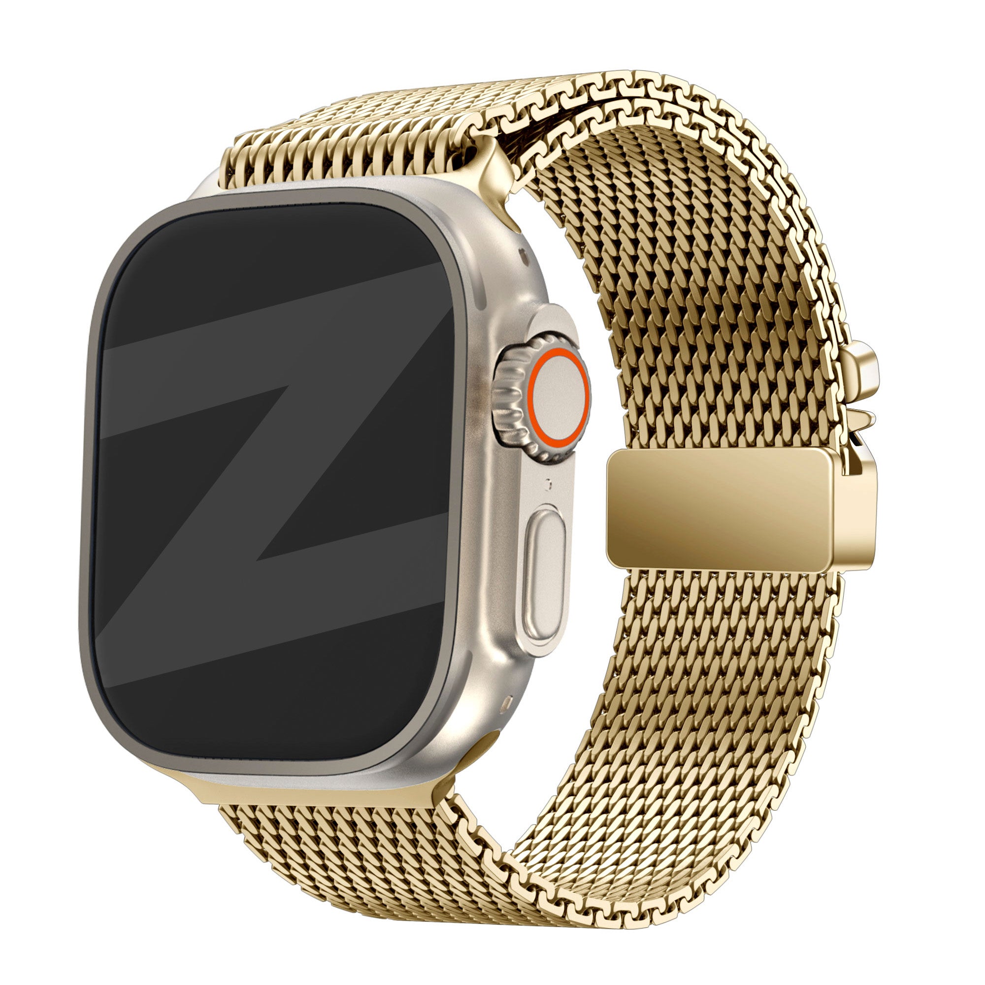 apple watch milanese strap with parachute buckle gold