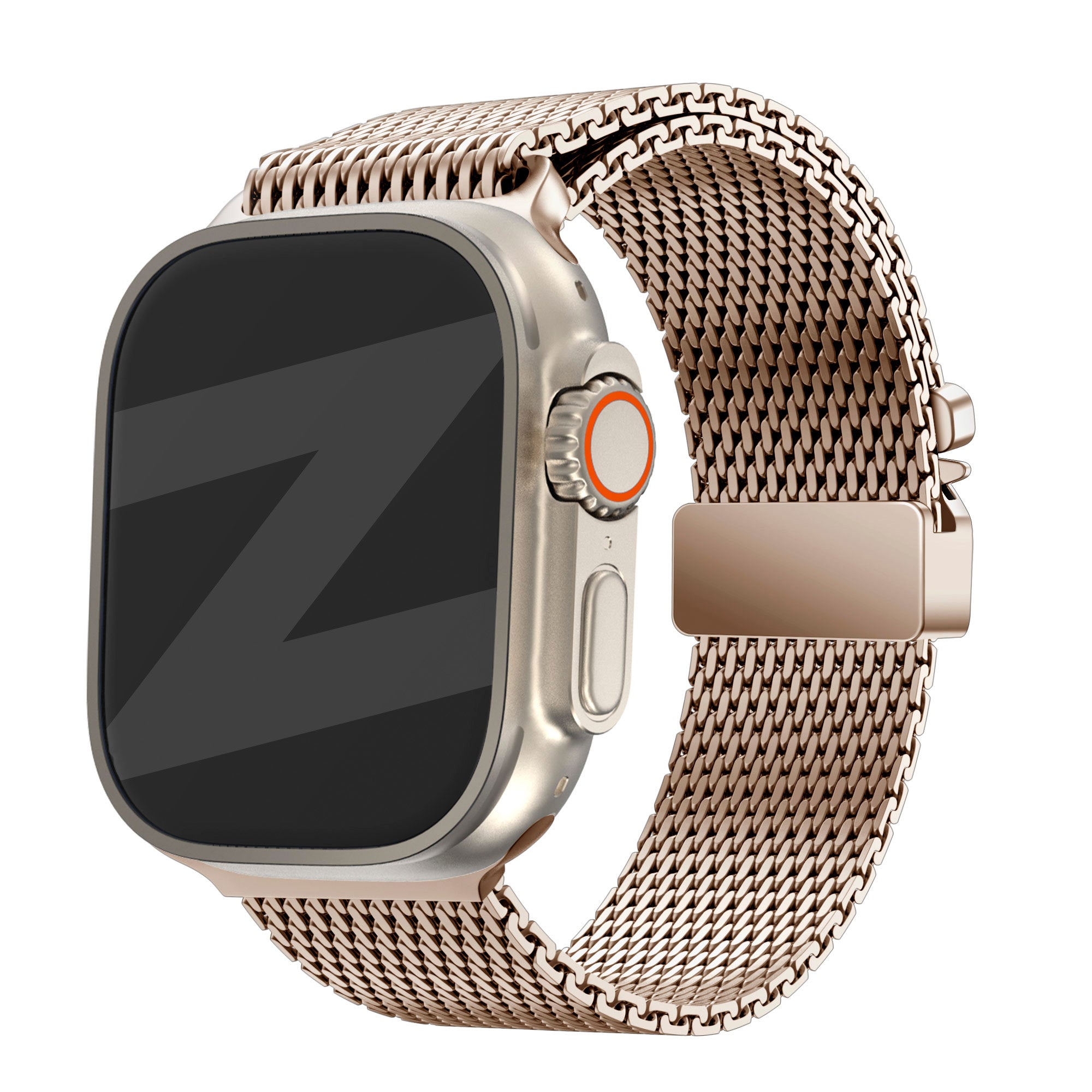 apple watch milanese strap with parachute buckle rose gold