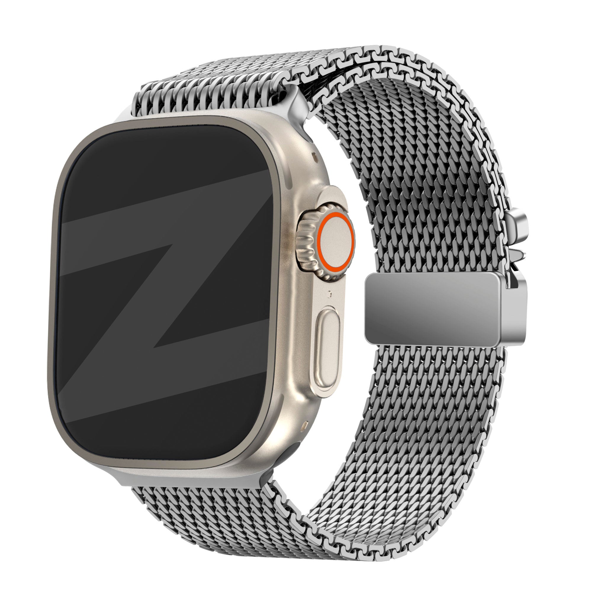 apple watch milanese strap with parachute buckle silver