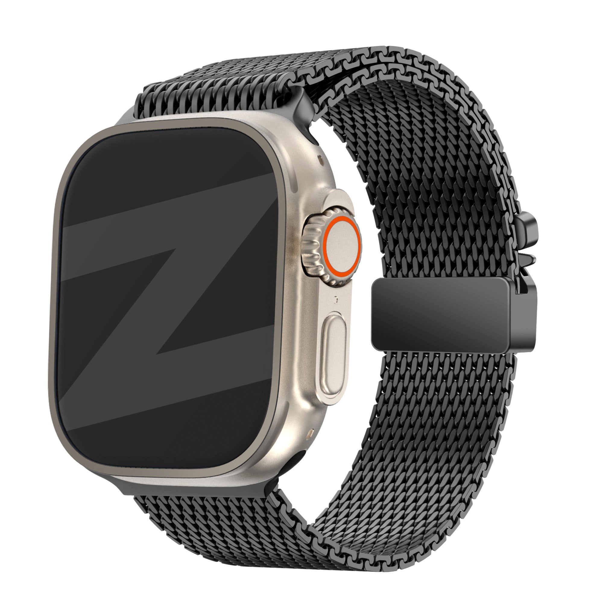 apple watch milanese strap with parachute buckle black