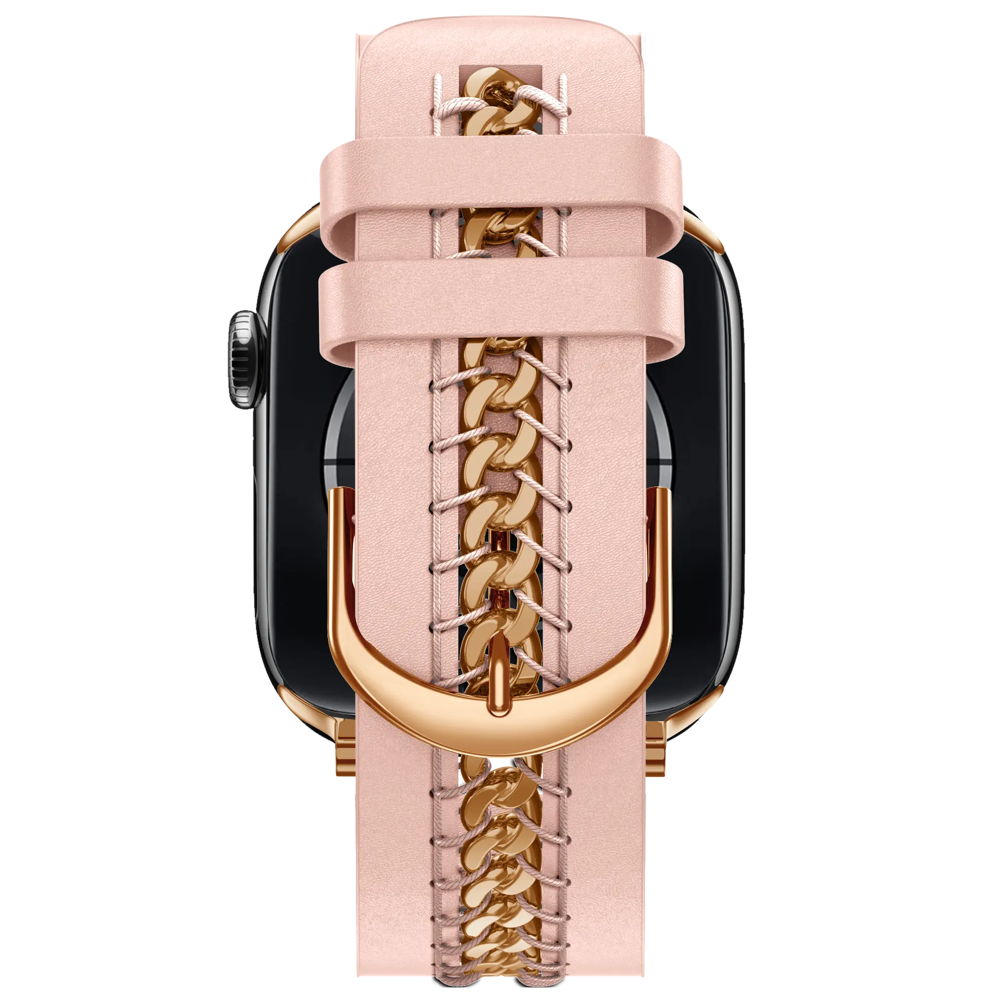 Bandz Apple Watch Leather Strap 'Chains' (Pink)
