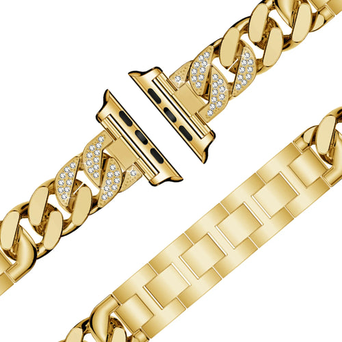 Bandz Apple Watch Chain Diamond Strap (Gold)