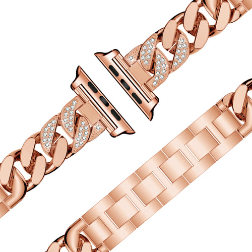 Bandz Apple Watch Chain Diamond Strap (Rose Gold)
