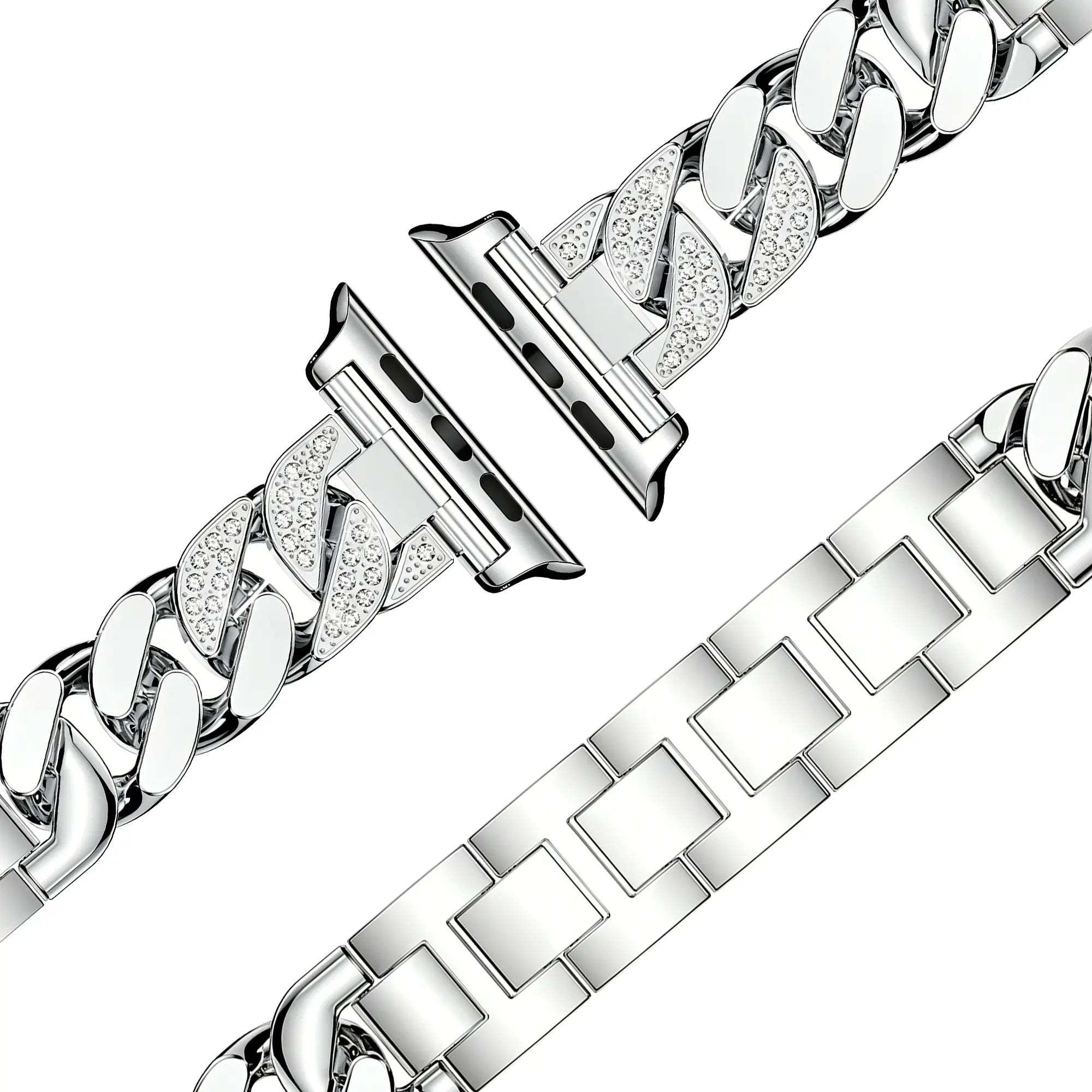 Bandz Apple Watch Chain Diamond Strap (Silver)
