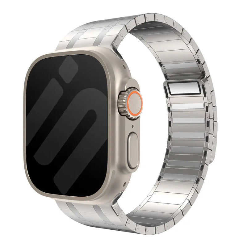 apple watch magnetic steel band titanium gold