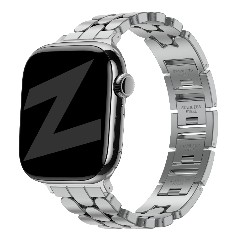 apple watch steel strap oval silver