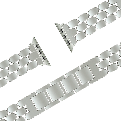 Bandz Apple Watch Steel Strap 'Oval' (Starlight)