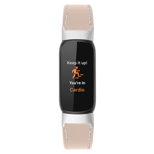 Fitbit Luxe Modern Leather Strap (Beige-Pink)