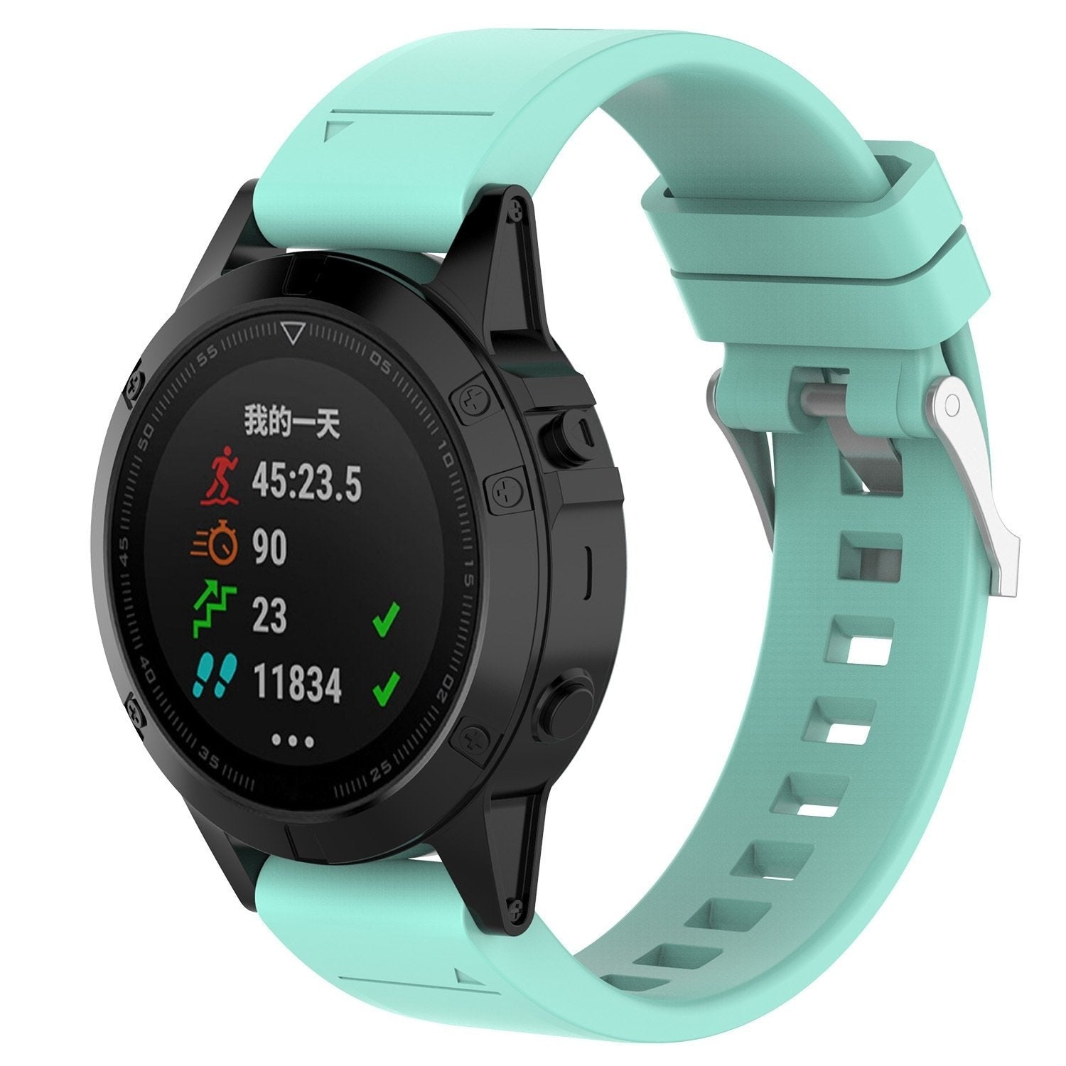 Garmin Forerunner 970 Glossy Silicone Strap (Aqua)