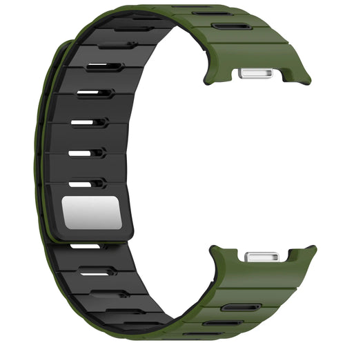 Samsung Galaxy Watch 8 - 44mm Magnetic Silicone Strap (Army Green/Black)