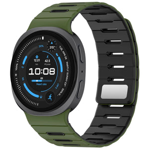 Samsung Galaxy Watch 9 - 44mm Magnetic Silicone Strap (Army Green/Black)