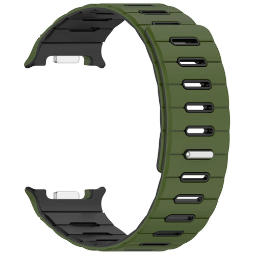 Samsung Galaxy Watch 8 Classic Magnetic Silicone Strap (Army Green/Black)