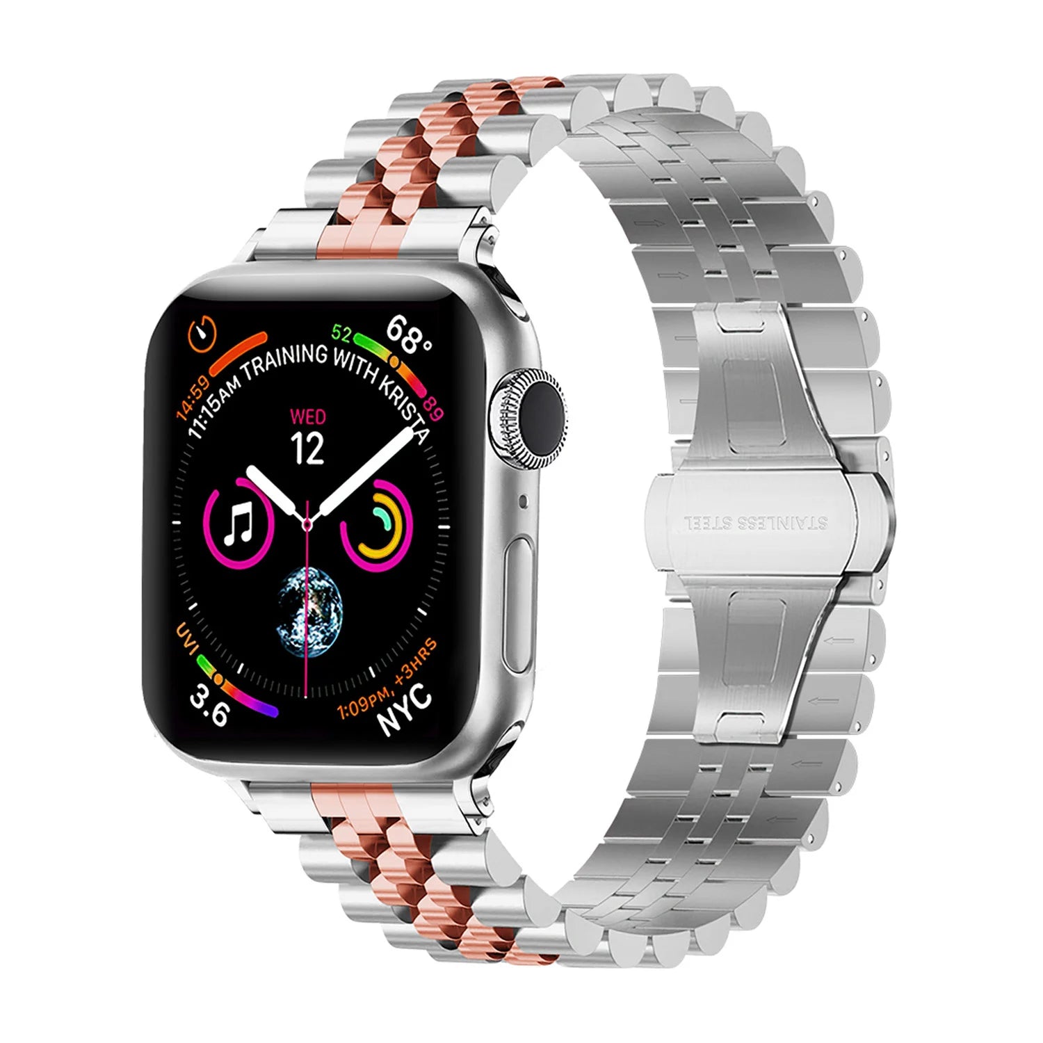 Apple Watch Ultra Steel Strap Jubilee (Silver/Rose Gold)