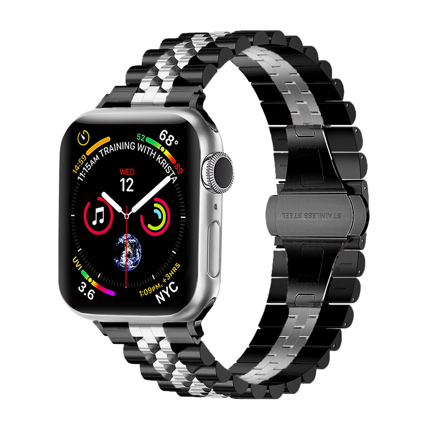 Apple Watch Ultra Steel Strap Jubilee (Black/Silver)