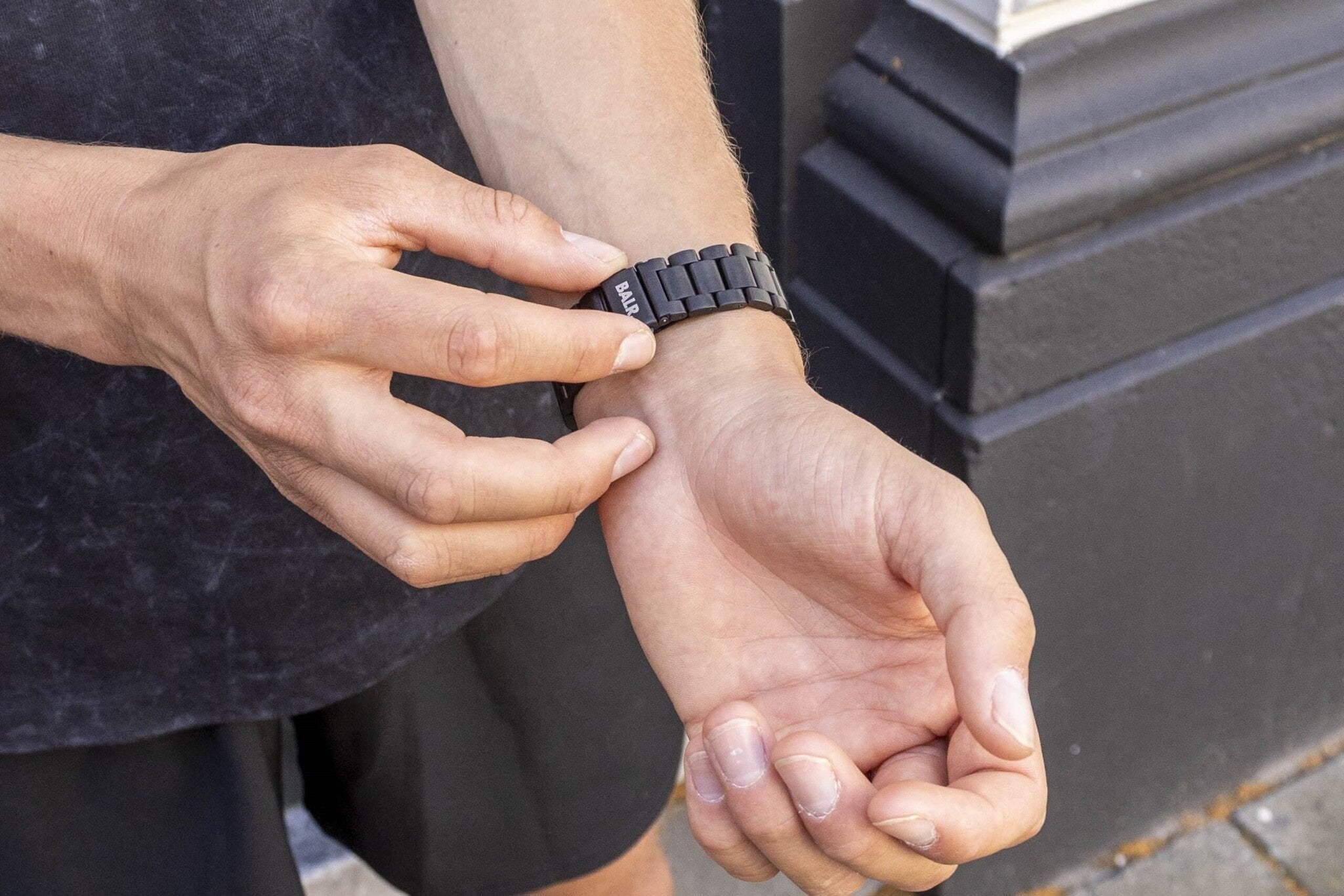 BALR Amazfit Bip 3 (Pro) Steel Link Strap (Black)