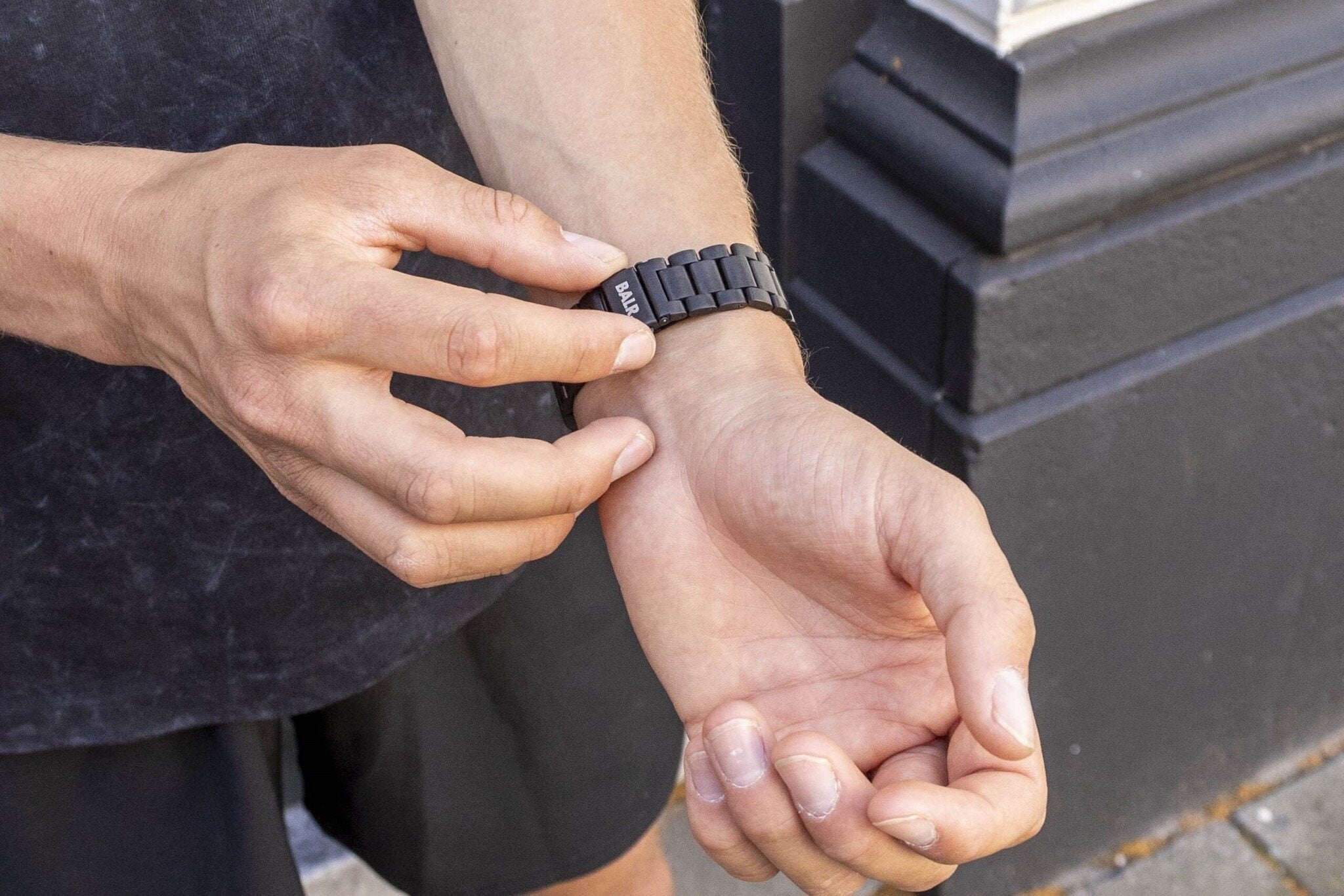 BALR Amazfit Bip U (Pro) Steel Link Strap (Black)