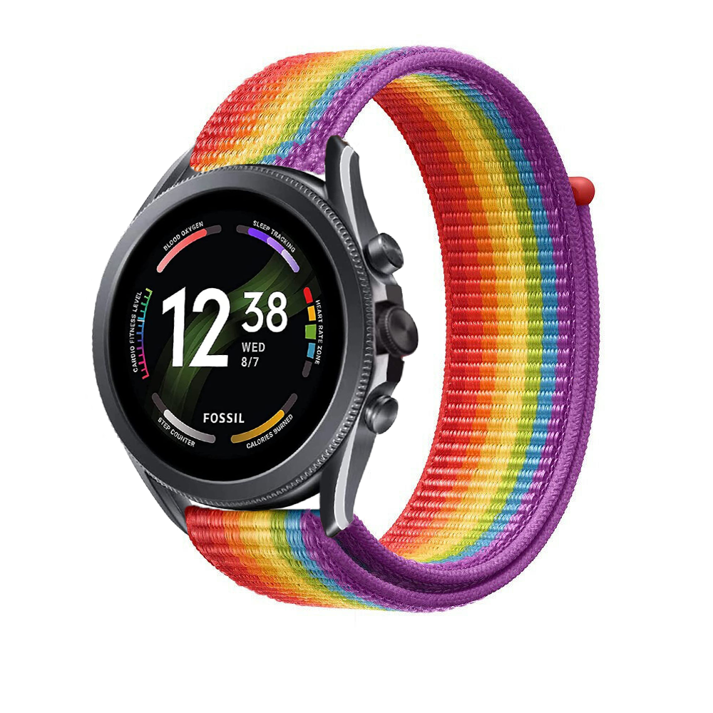 bandje-voor-fossil-gen-6-44mm-nylon-regenboog