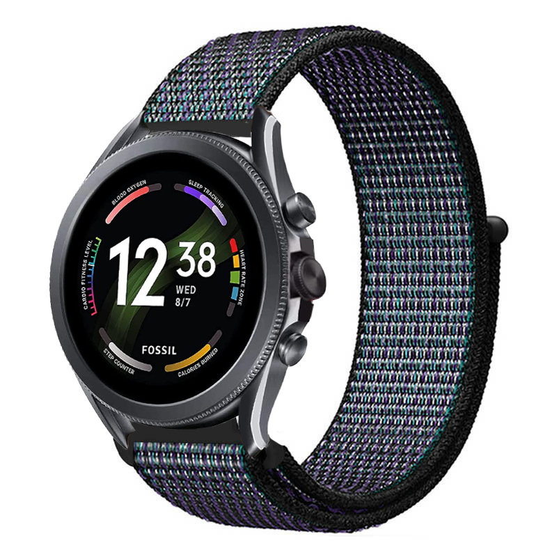 Fossil Gen 44mm Nylon Strap (Black/Blue)