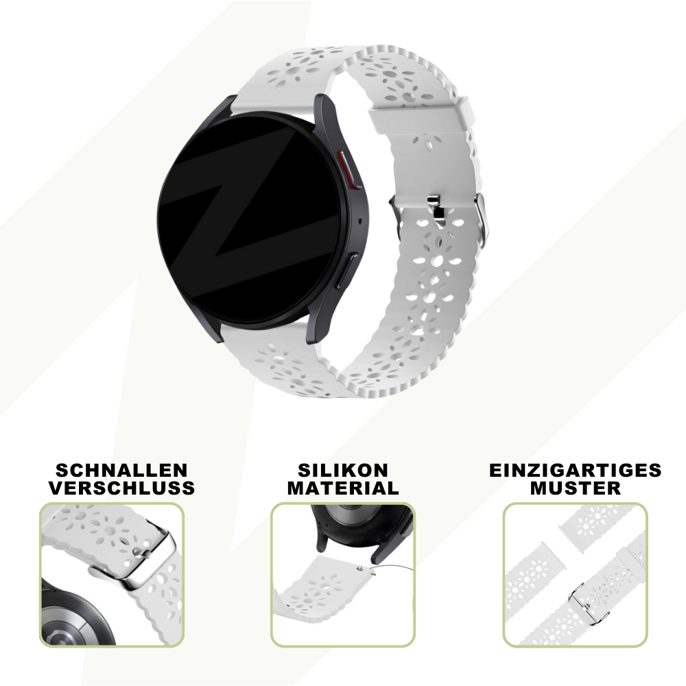 Bandz Coros Pace 2 Patterned Silicone Strap (White)