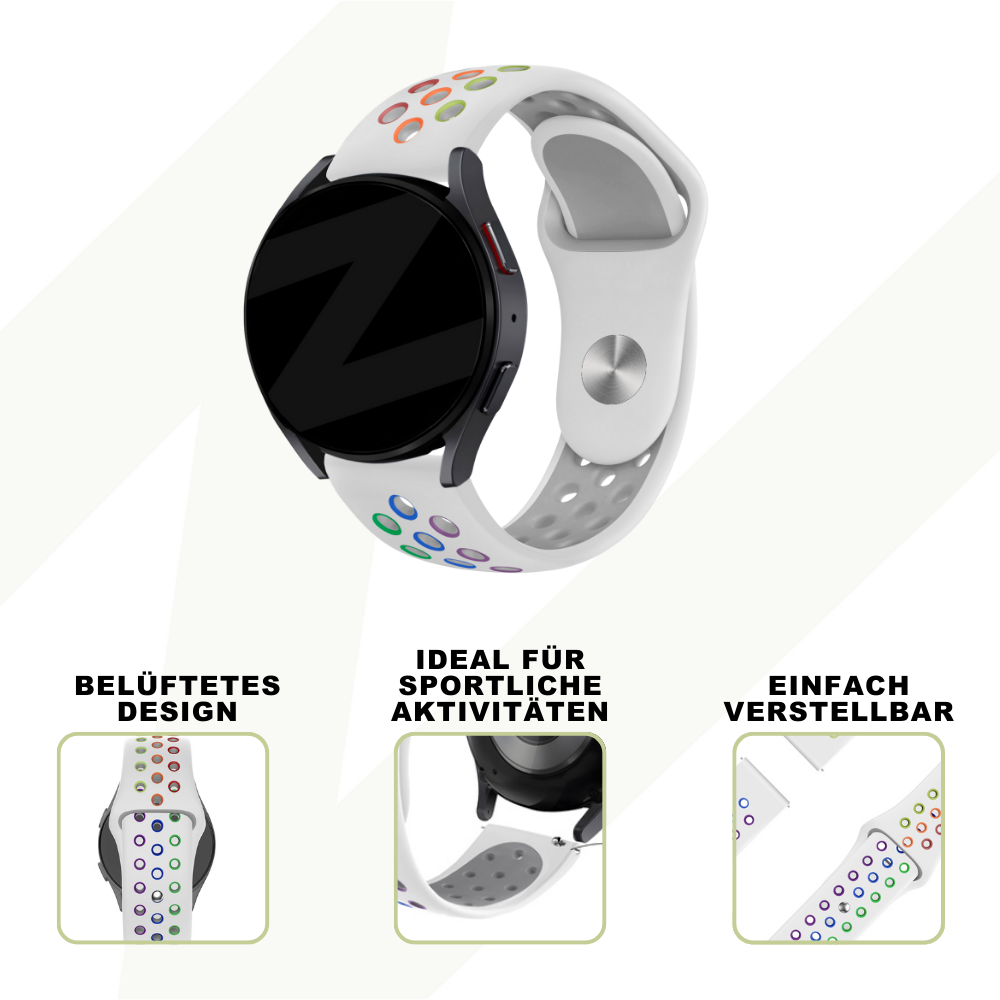 Bandz Coros Pace 2 Sport Strap 'Deluxe' (White/Rainbow)