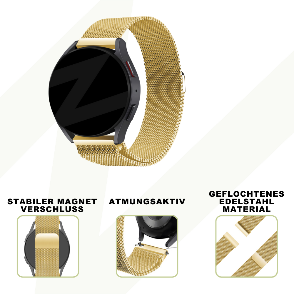 Bandz Coros Pace 2 Milanese Loop Strap (Gold)