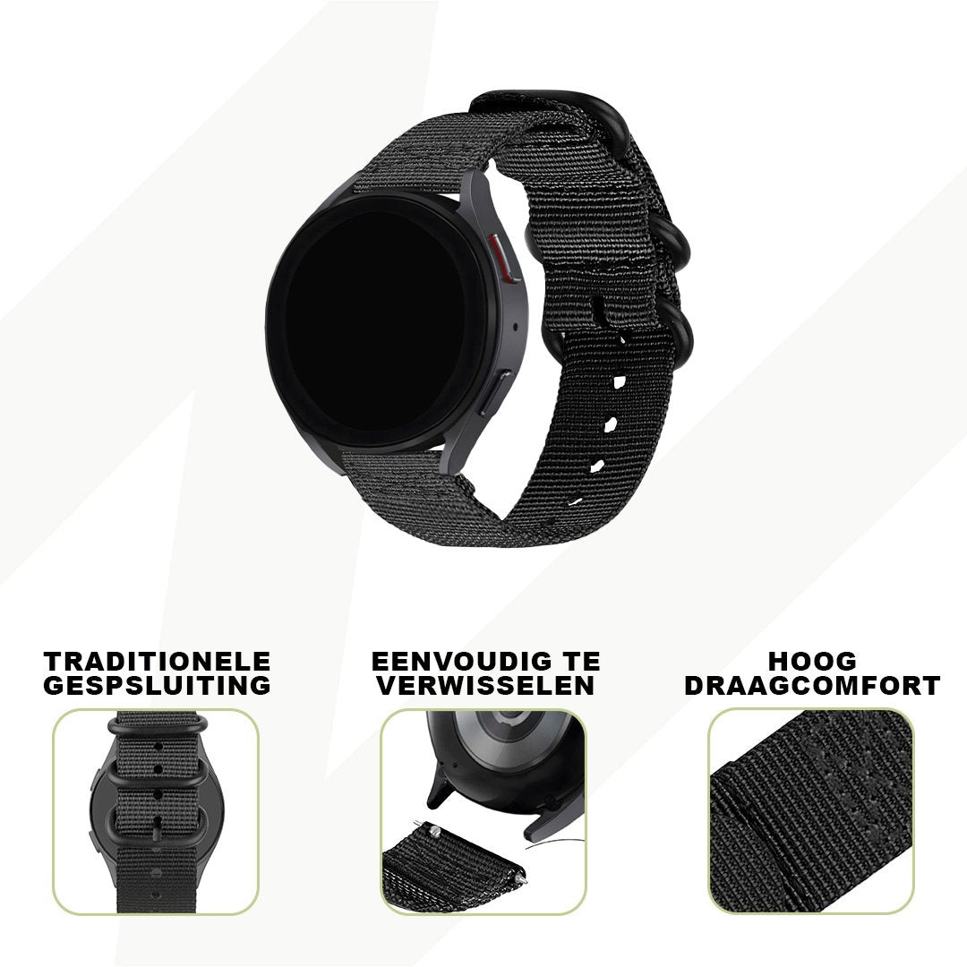 Bandz Garmin Venu 2 Buckled Nylon Strap (Black)