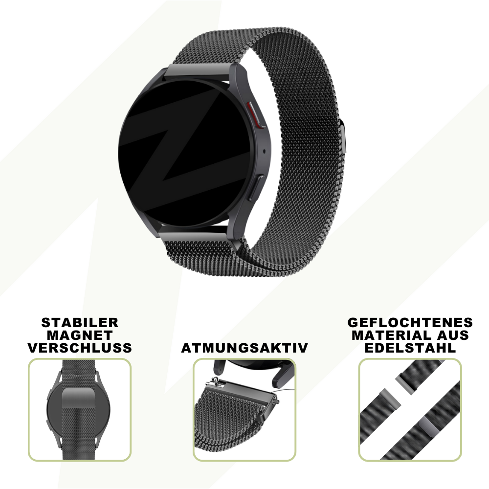 Bandz Suunto 9 Peak Pro Milanese Loop Strap (Black)