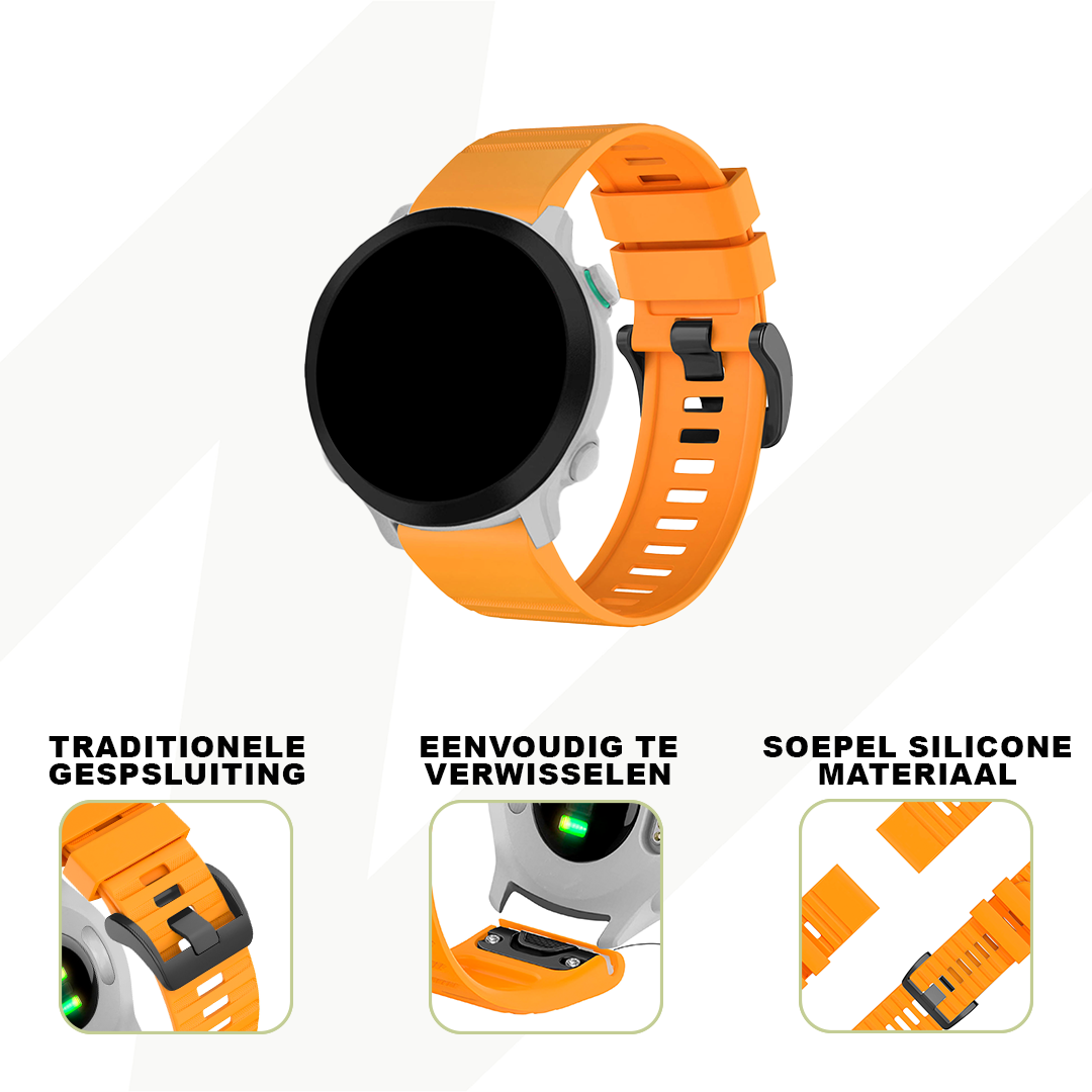 Bandz Garmin Forerunner 935 Buckled Silicone Strap (Orange)