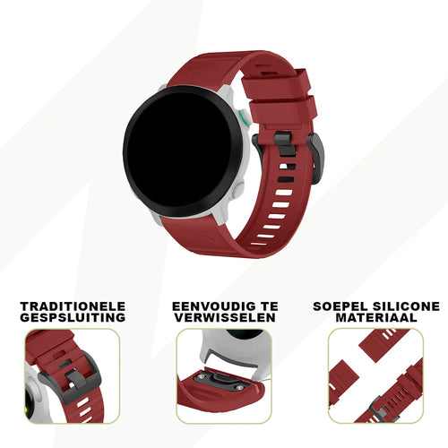 Bandz Garmin Forerunner 935 Buckled Silicone Strap (Red)