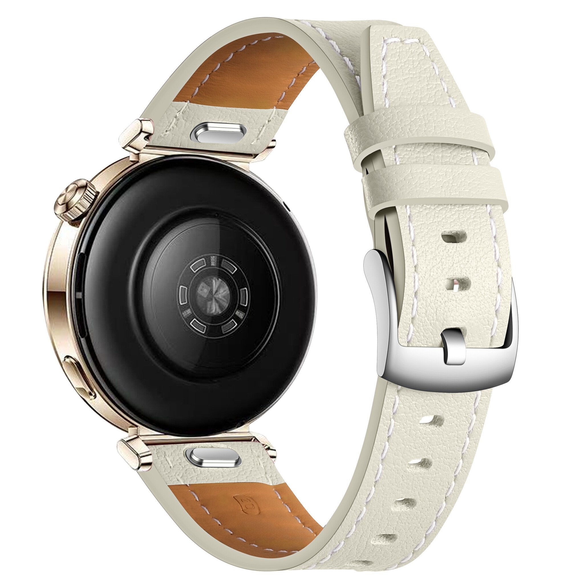 Huawei Watch 5 - 42mm 'One Push' Leather Strap (Beige)