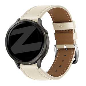 Bandz Garmin Forerunner 265s Leather Strap 'Deluxe' (Beige)