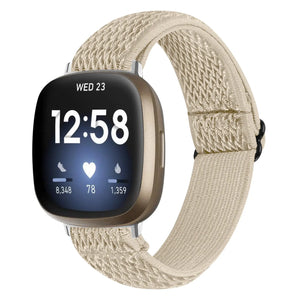 Fitbit Versa 4 Elastic Strap (Beige)