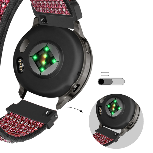 Bandz Garmin Vivomove Style Nylon Loop Strap (Crimson Berry)