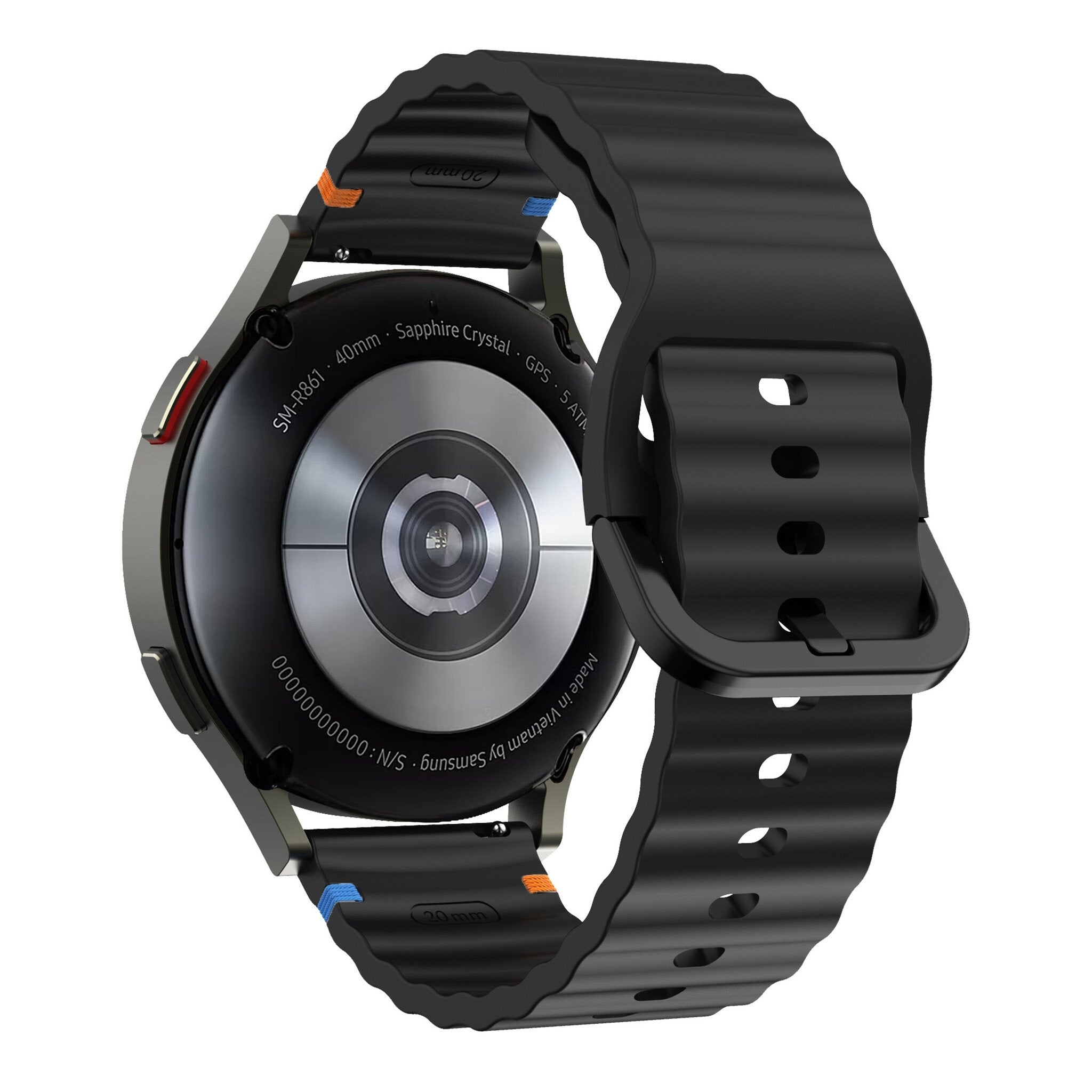 Samsung Gear Sport Wave Silicone Band (Black)