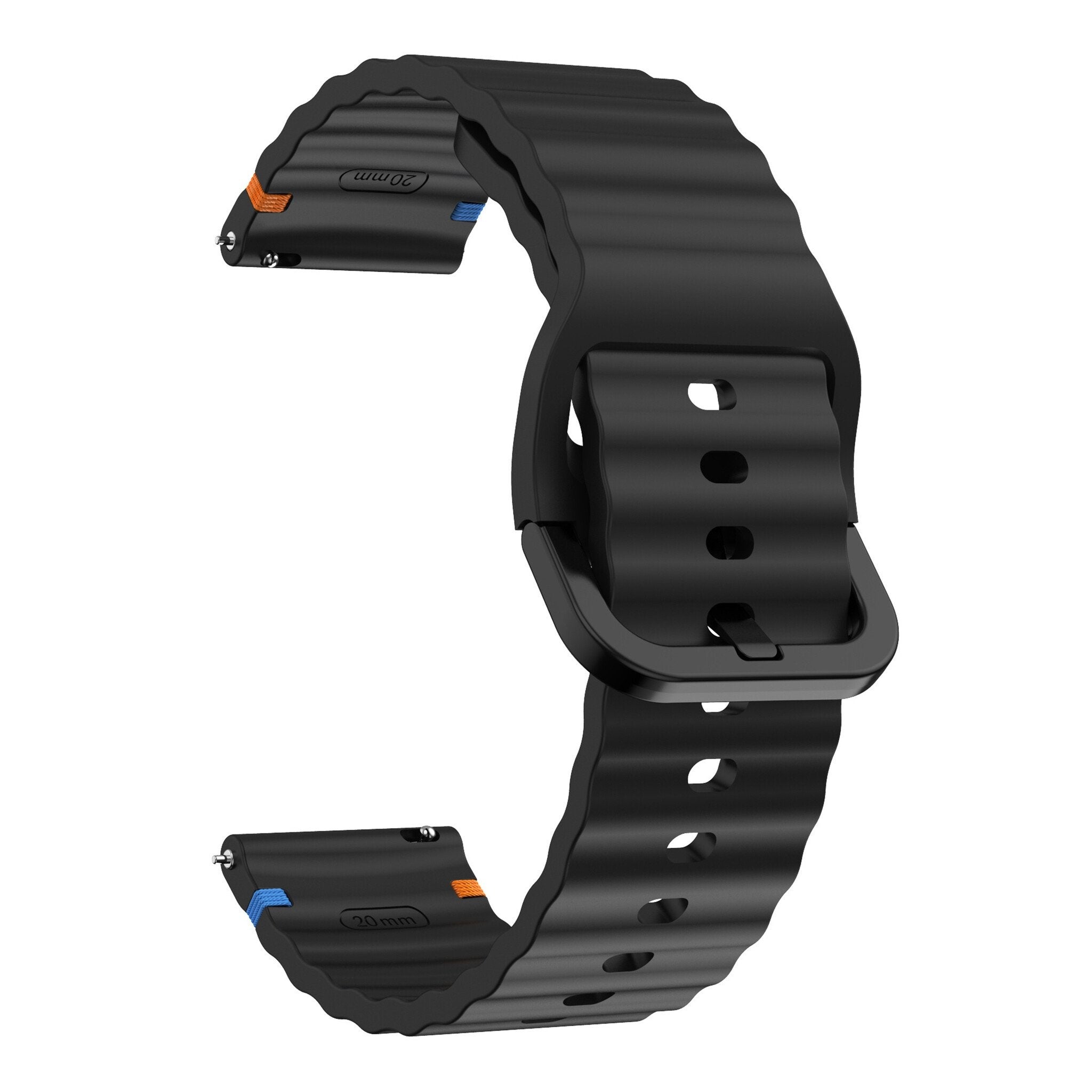 Fossil Gen 5e - 44mm Wave Silicone Bracelet (Black)