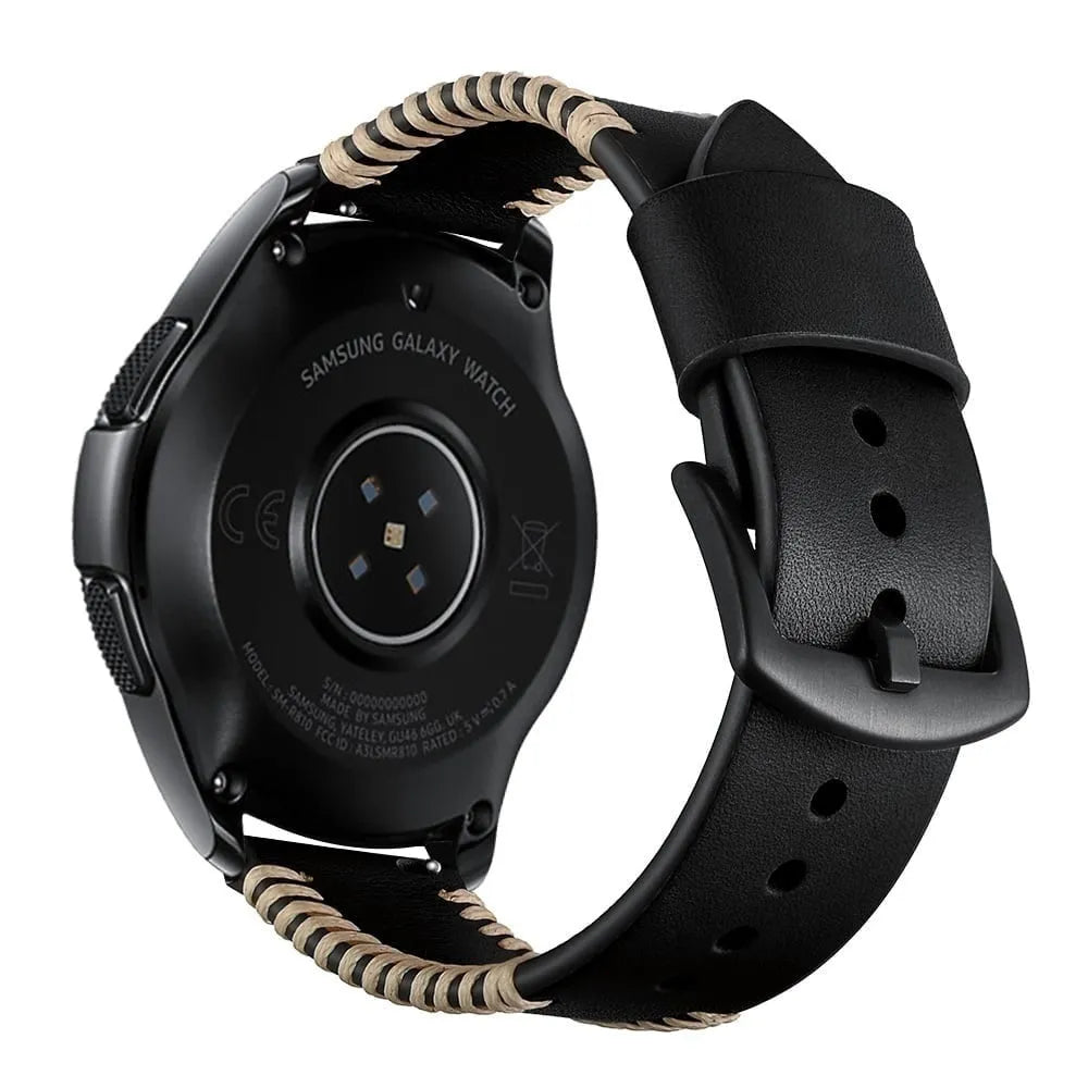 Oppo Watch X2 Stitched Leather Strap (Black)