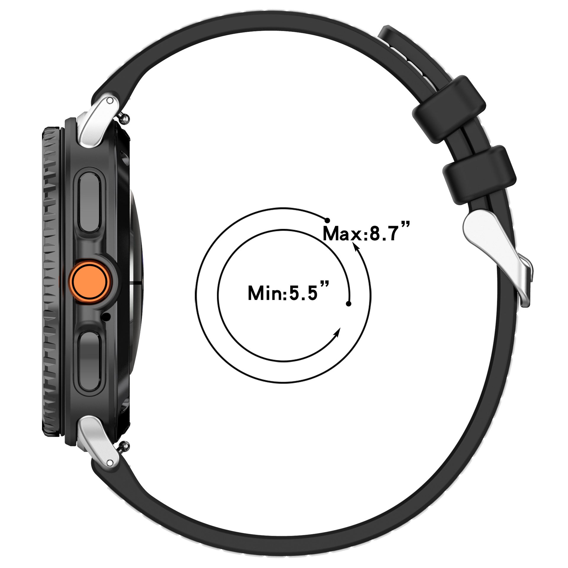 Samsung Galaxy Watch 8 Classic Nylon Hybrid Strap (Black)