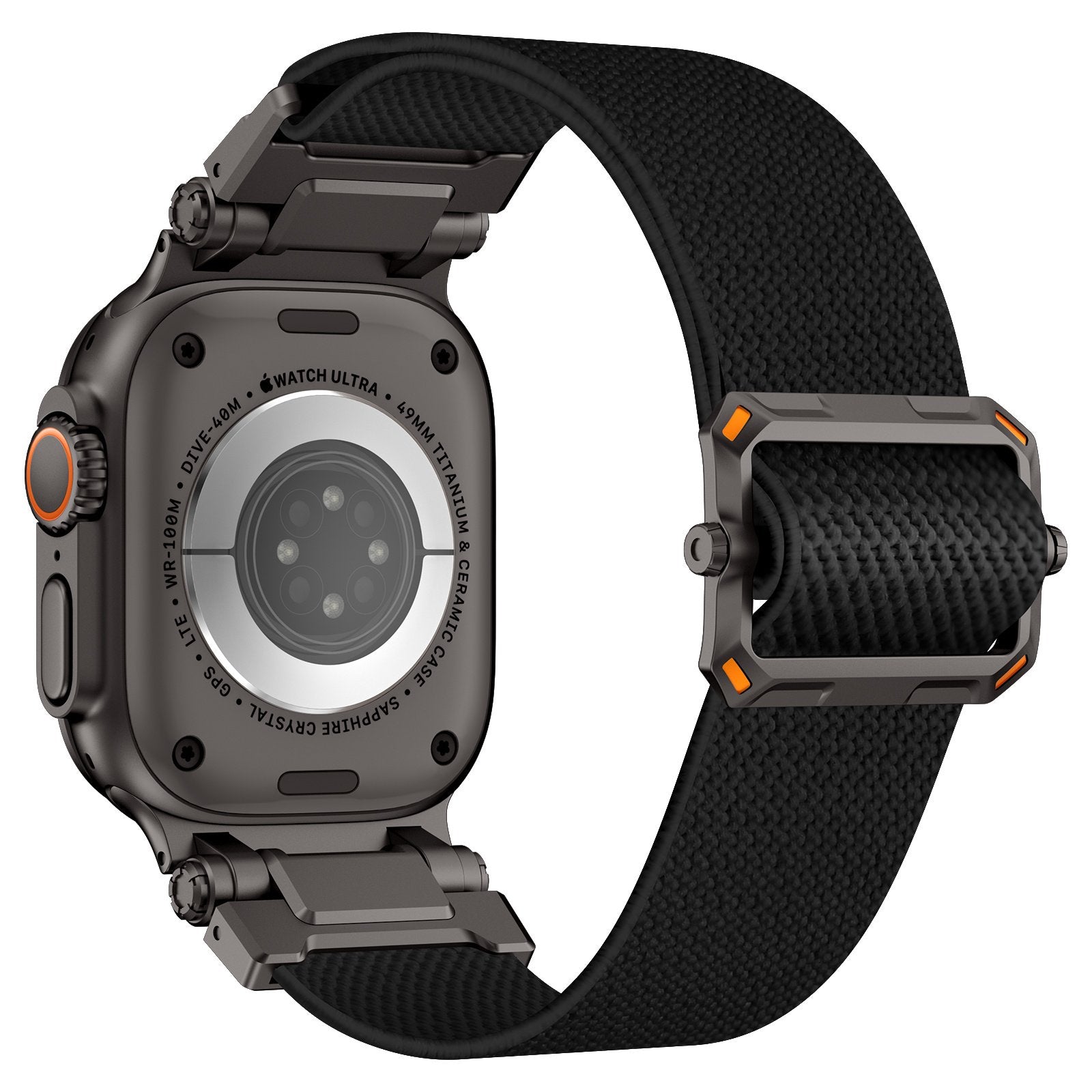 Apple Watch 'Explorer' Polyester Strap (Black met Black)