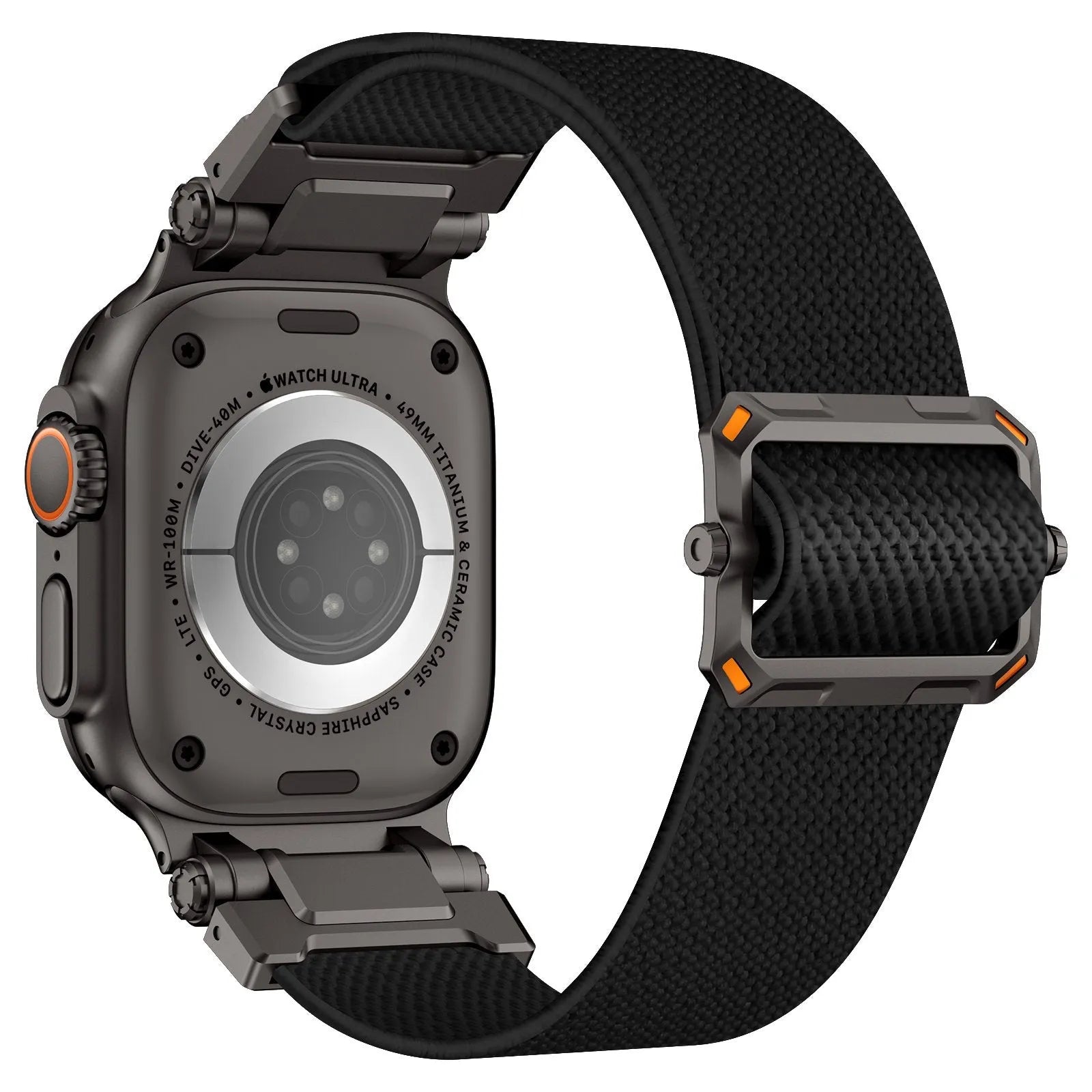 Apple Watch 'Explorer' Polyester Strap (Black with Black)