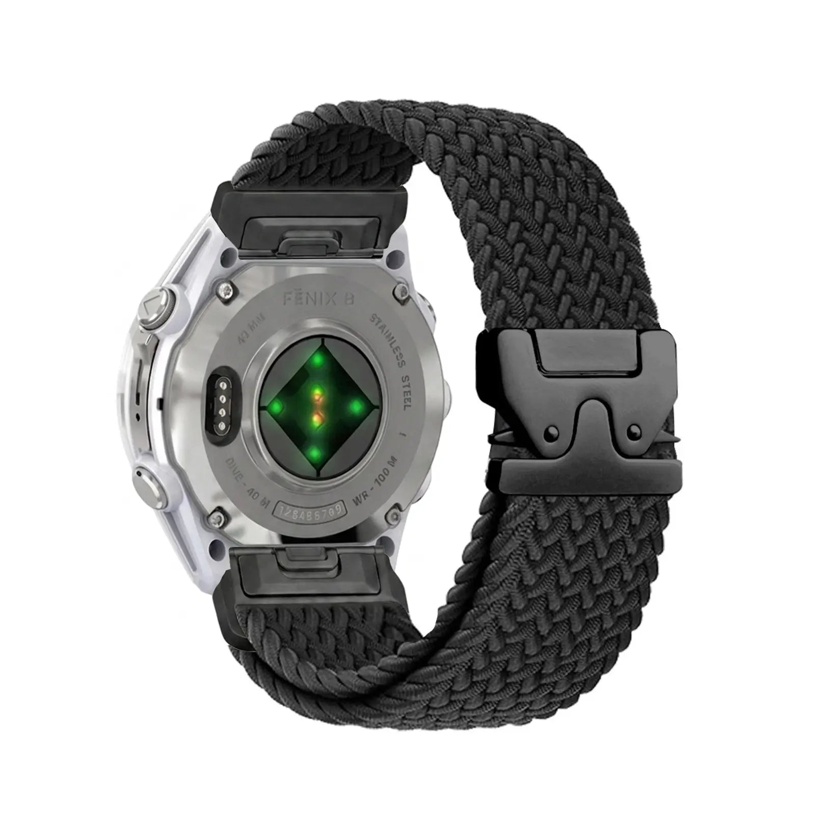 Garmin Quatix 8 Pro - 47mm Braided Strap P-Buckle (Black with Black)