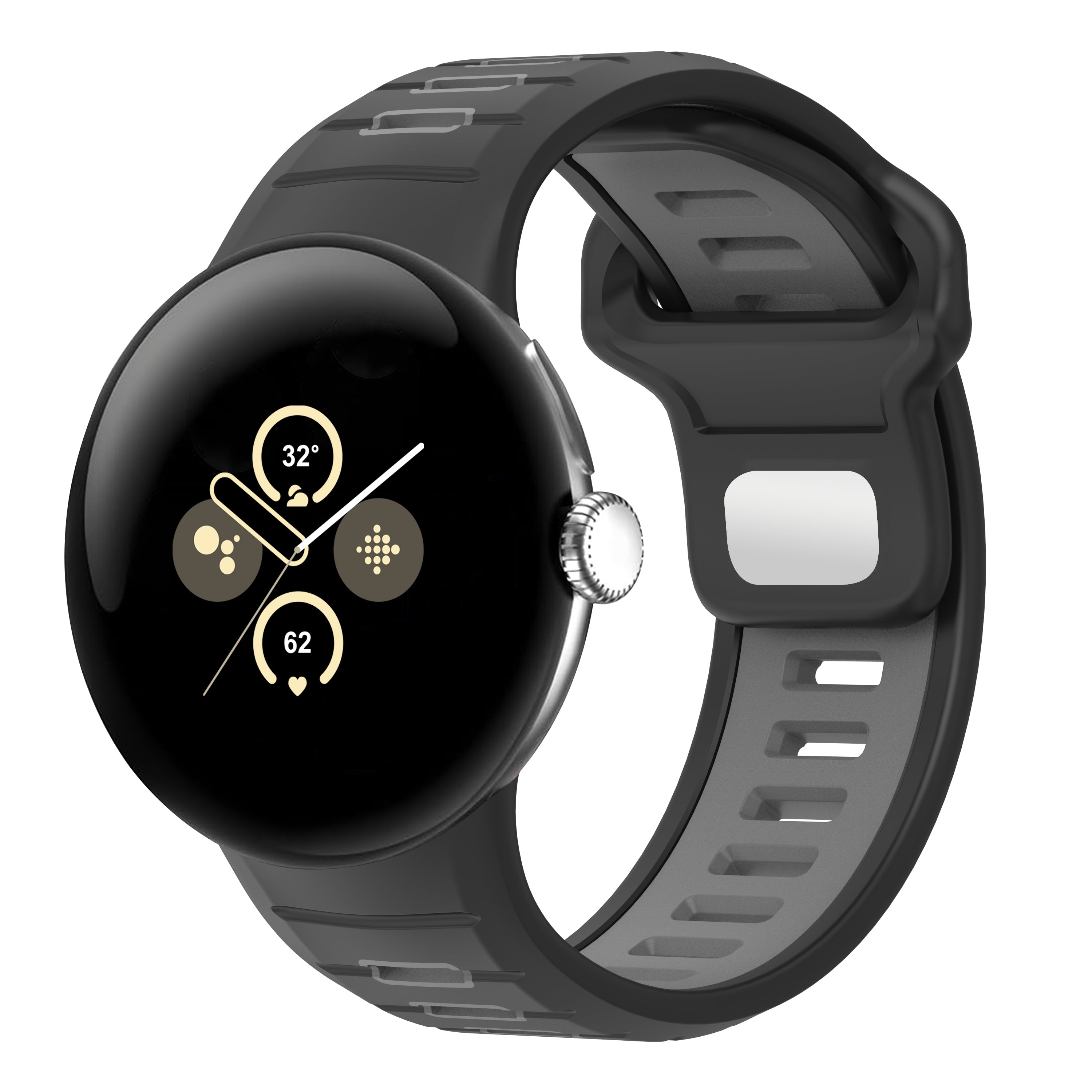 Google Pixel Watch 4 - 45mm Sport Duo Strap (Black/Grey)