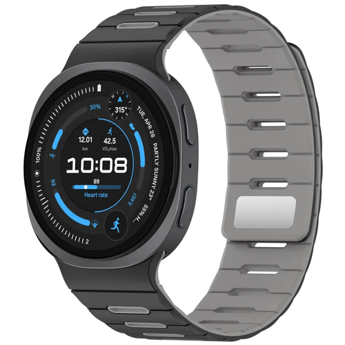Samsung Galaxy Watch 9 - 40mm Magnetic Silicone Strap (Black/Grey)