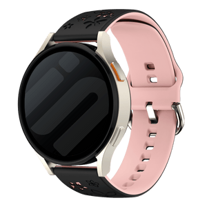 Amazfit Active Flower Silicone Strap (Black/Light Pink)