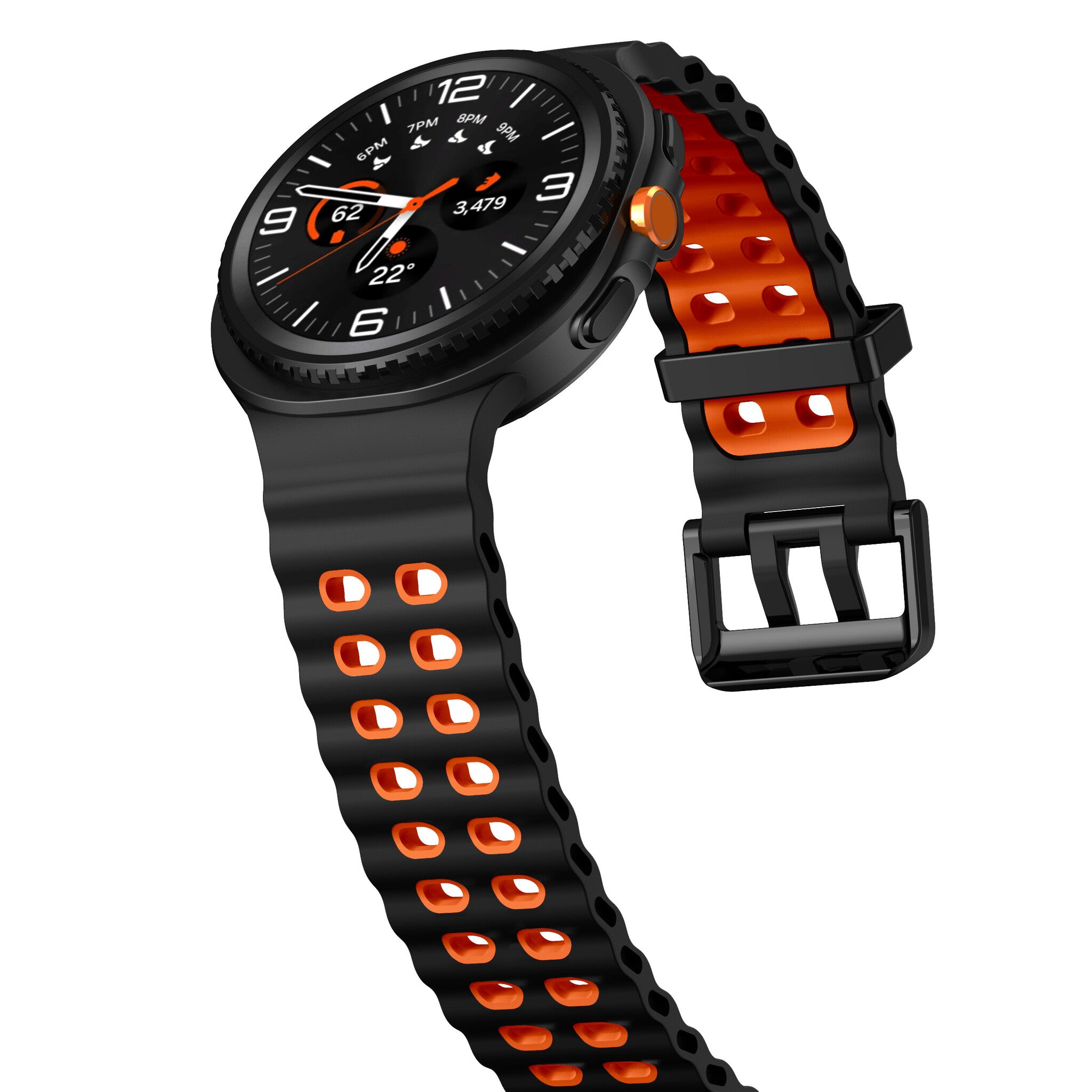 Samsung Galaxy Watch 8 Classic Ocean Strap (Black/Orange)